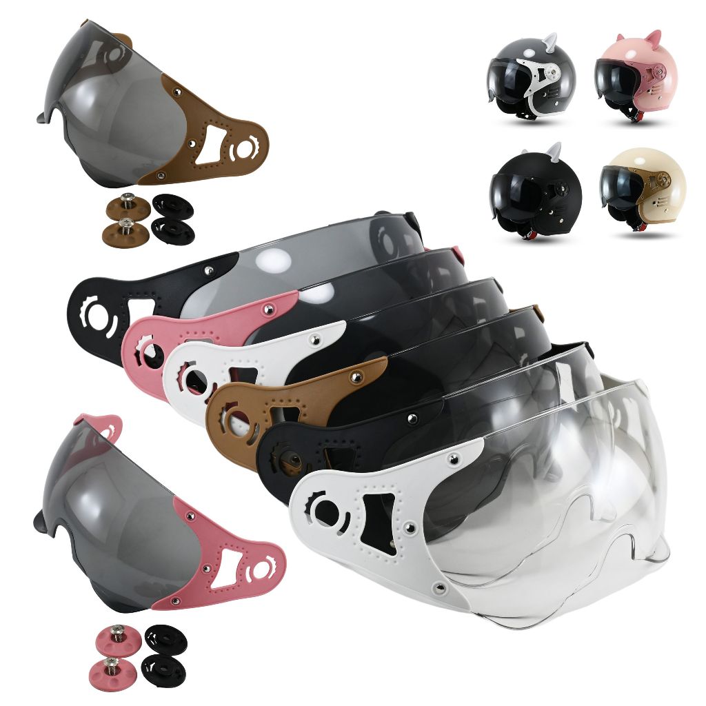 Kaca Pilot Warna Warni BRH 1 FANTASY Rsix G Pilot Helm Honda Scoopy Helem Momo + Mur Baut - Gambar 2