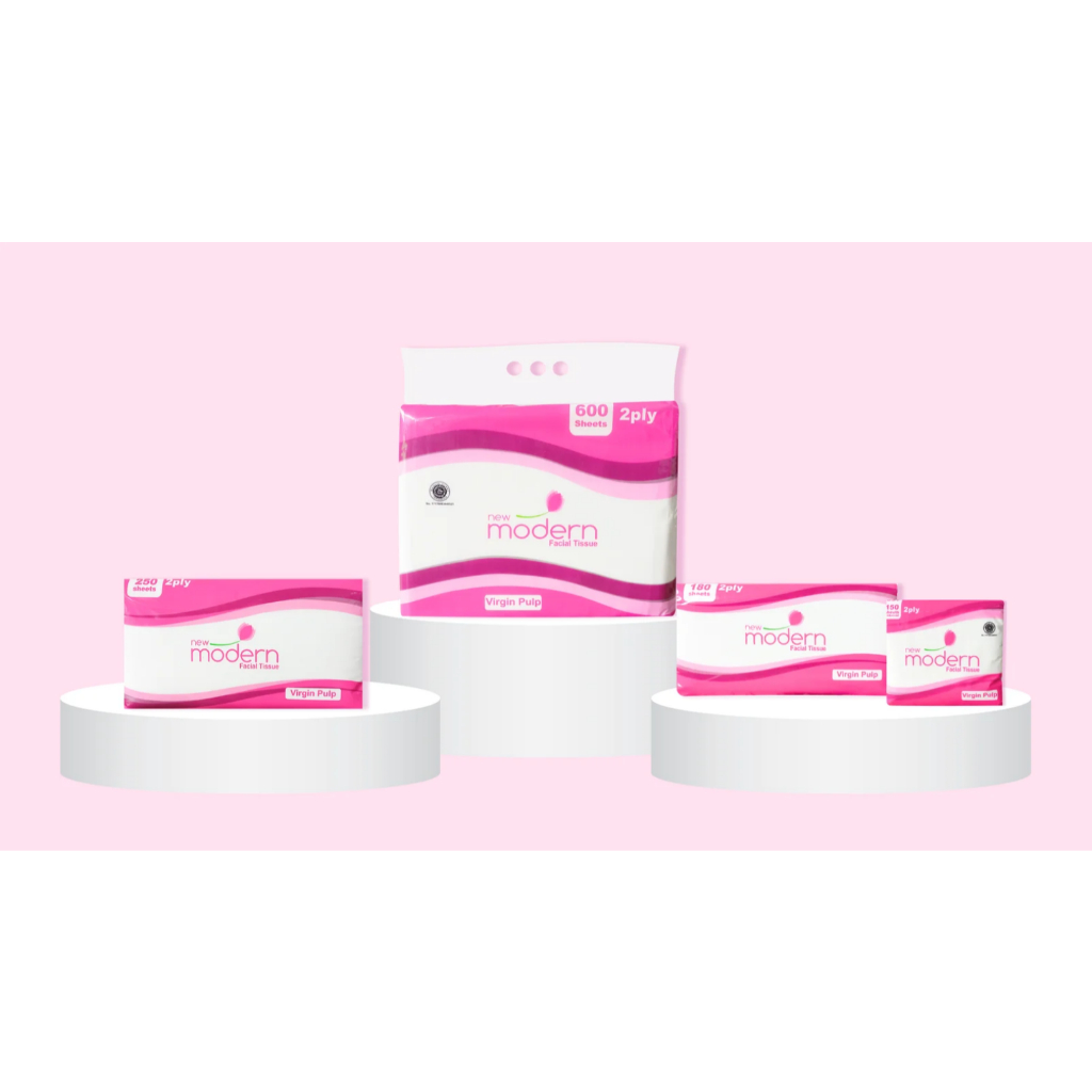 New Modern Tissue 250 Sheets 2 Ply / Softest Facial Cotton Facial ...