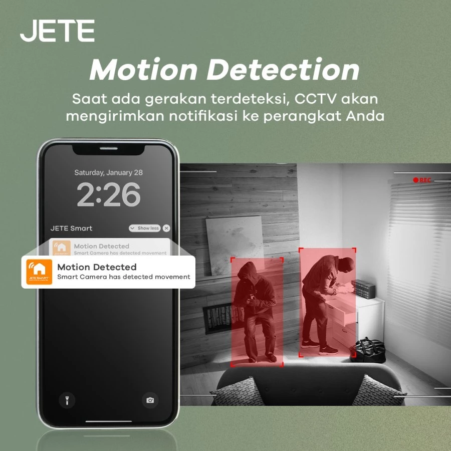 CCTV indoor JETE CT1 Ip Camera 3MP Smart Camera Fitur Call 2 Arah CCTV Ip Cam Indoor (RTL) - Gambar 4