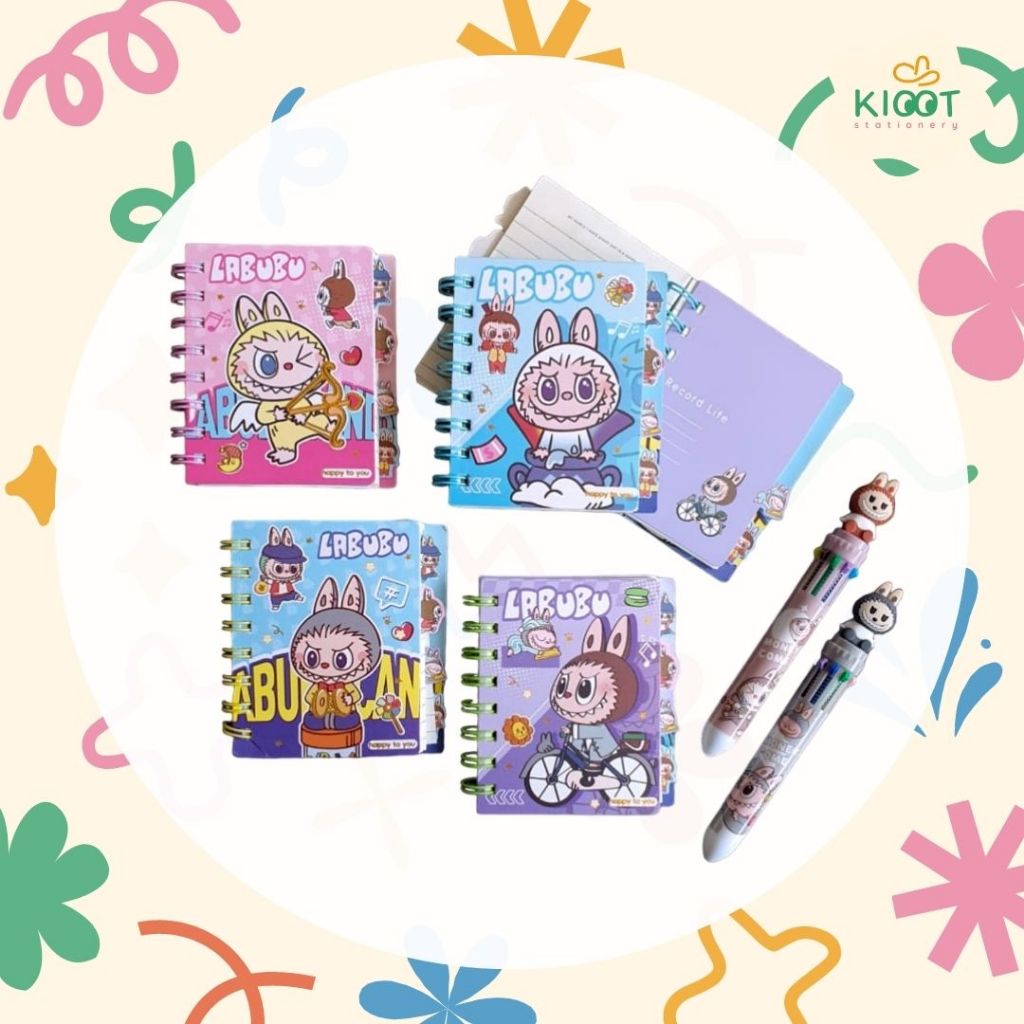 Kioot - Labubu Spiral Notebook Notebook Notepad Cute Character Motif ...