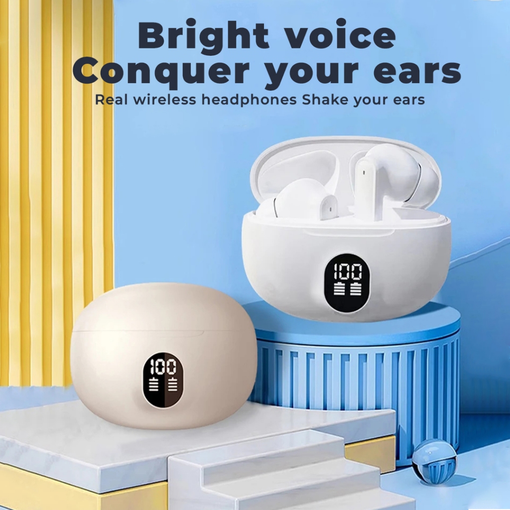 Matei Headset Bluetooth S10 TWS With Mini Earbuds Earphone True Wireless Noise Reduction HiFi Stereo - Gambar 2
