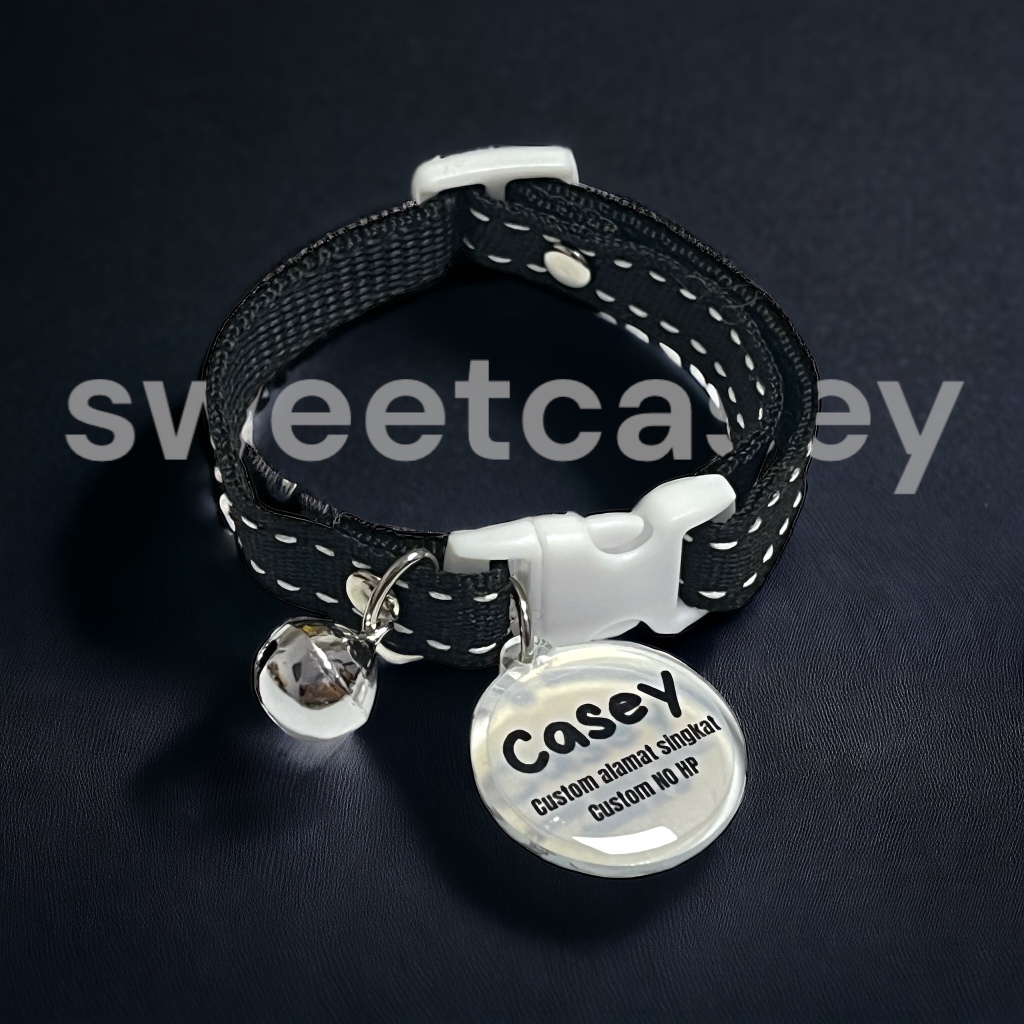 KALUNG KUCING DOT GRATIS CUSTOM NAMA / CAT NECKLACE / CUSTOM NAMA - Gambar 4