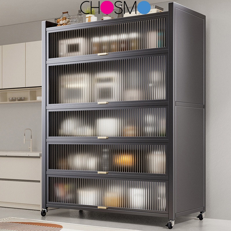 Multi-layer Dish Cupboard or Standing Kitchen With Door Cabinet Storage ...