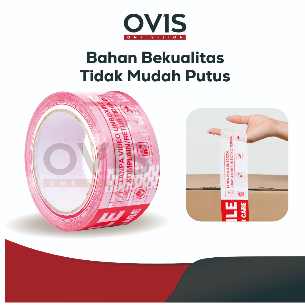 Lakban Isolasi Fragile 2 Inch x 90 Yard Rekat Kuat - Gambar 3
