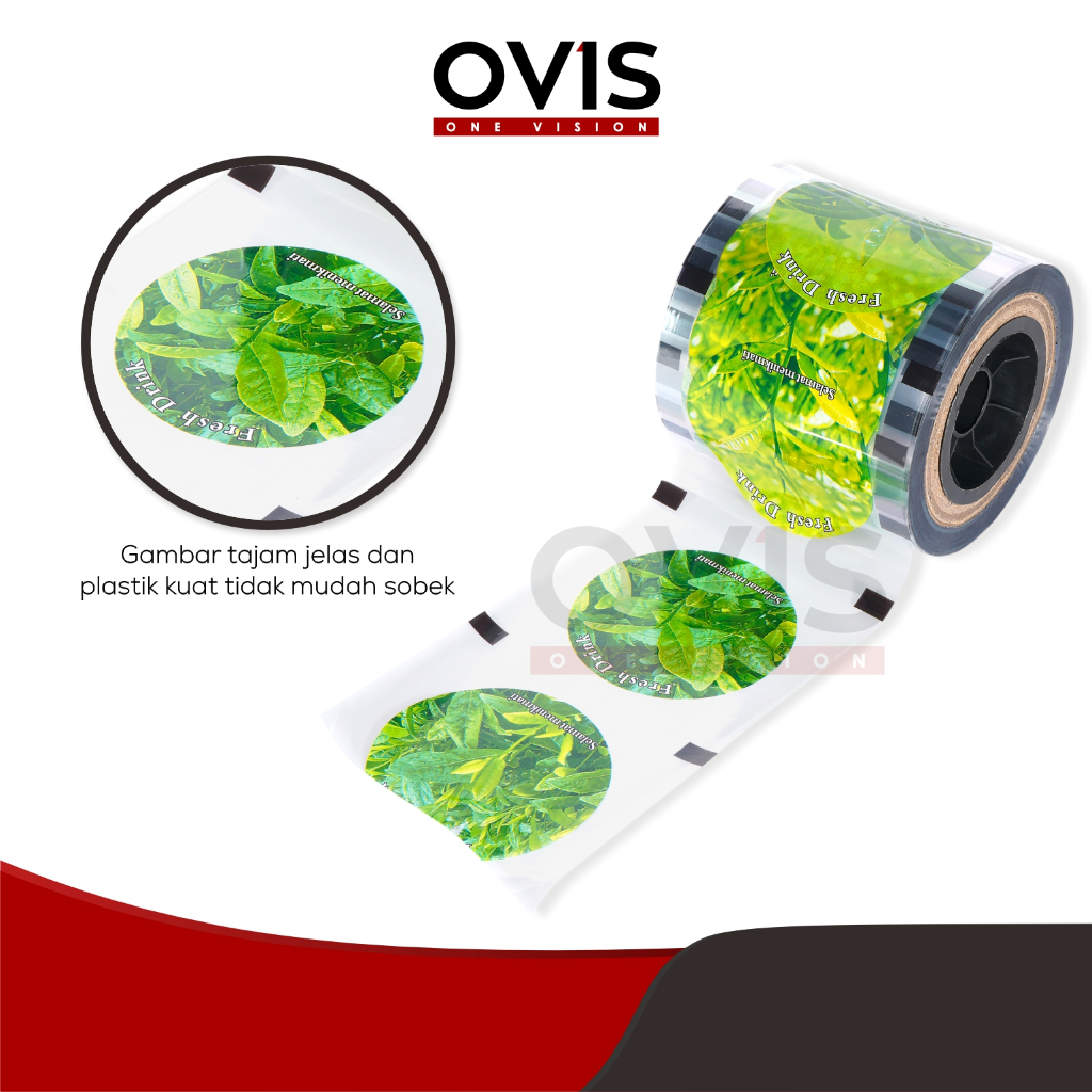 Cup Lid Sealer Tutup Segel Press Gelas Minum Plastik Roll 1200 Cups - Gambar 3