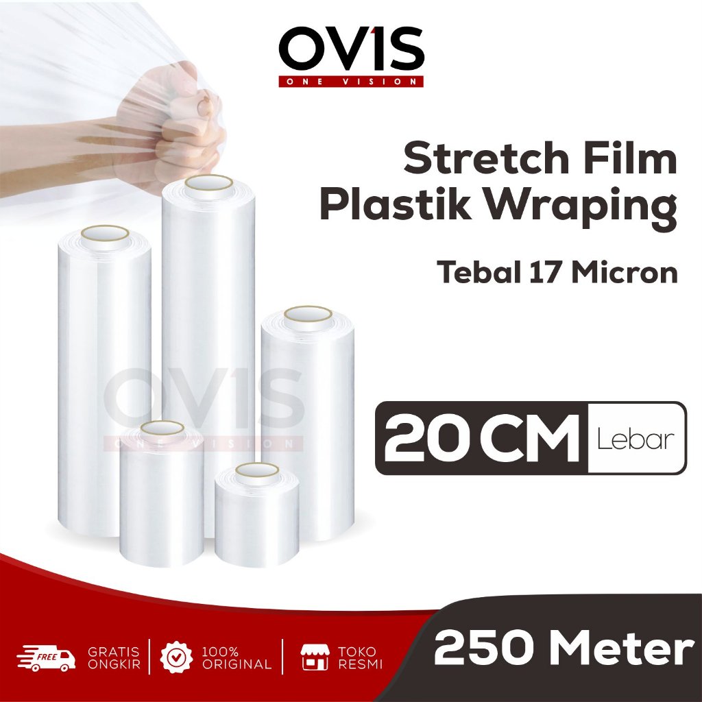 Plastik Wrapping Stretch Film Bening 20 cm x 250 m