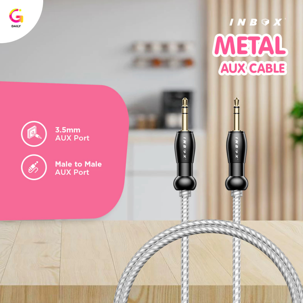 Inbox 3.5mm Metal Audio Jack AUX Cable Smartphone Audio Connection with ...