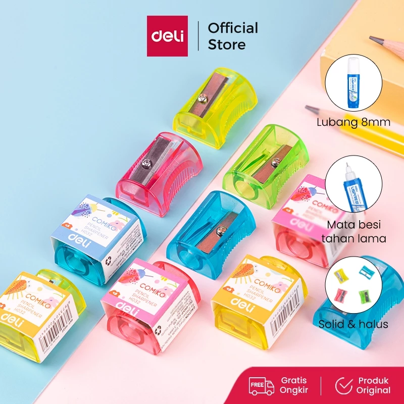 Deli Sharpener / Rautan Pensil Lucu Warna-Warni EH032 EH034