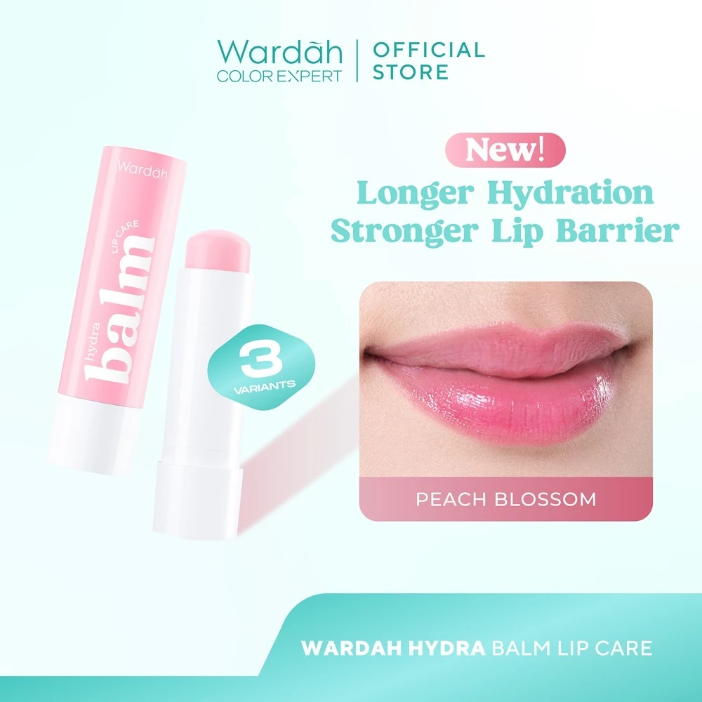 WARDAH Lip Balm Hydrabalm Lip Care 4 g Pelembab Bibir dengan SPF 15 Petrolatum Murni 100 Lip Balm Lip Balm Bibir Liptint Anak Sekolah Lipstik Lipstick Lip Glossy - Makeup - Gambar 2