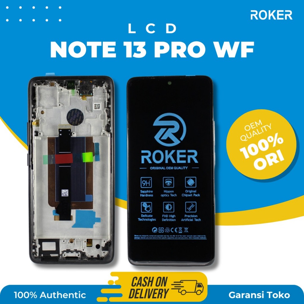 ROKER LCD TOUCHSCREEN XIAOMI REDMI NOTE 13 PRO PLUS with FRAME TS FULLSET BY ROKER