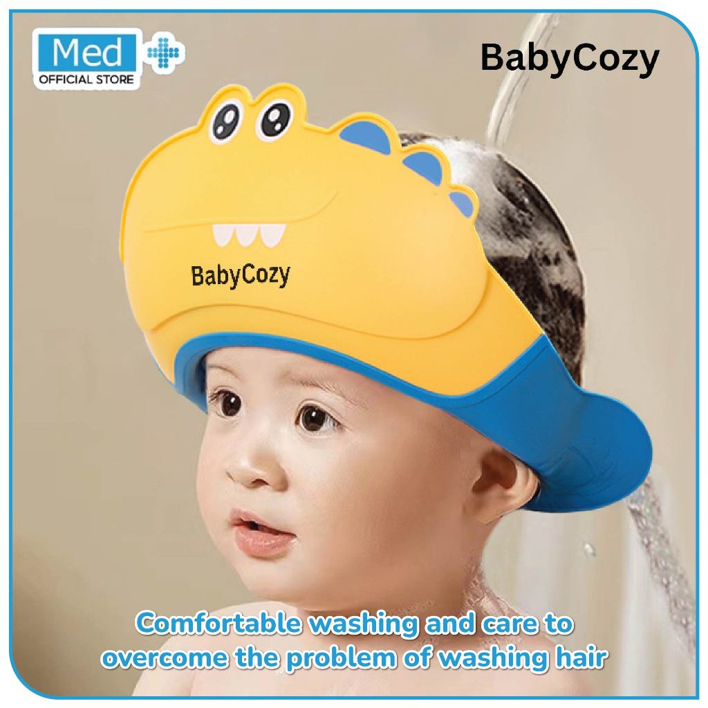 Med+ BabyCozy Topi Keramas Anak Bayi Mahkota Balita Baby Shower Cap Peralatan Mandi Anak Shampoo Pelindung Mandi Rambut - Gambar 2