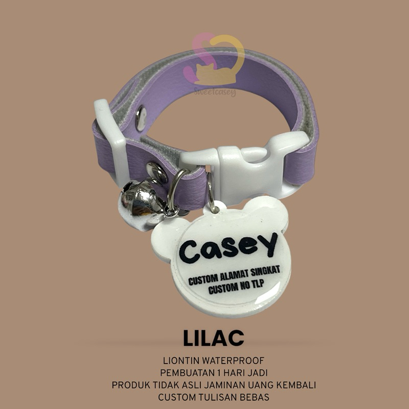 KALUNG KUCING CUSTOM NAMA/KALUNG KUCING FREE NAMA/KALUNG KUCING LIONTIN BEAR - Gambar 4