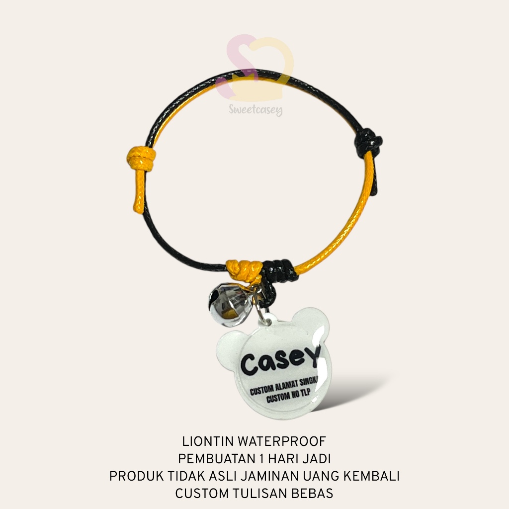KALUNG KUCING CUSTOM NAMA WATERPROOF/POPOY CAT NECKLACE/KALUNG KUCING FREE NAMA - Gambar 2