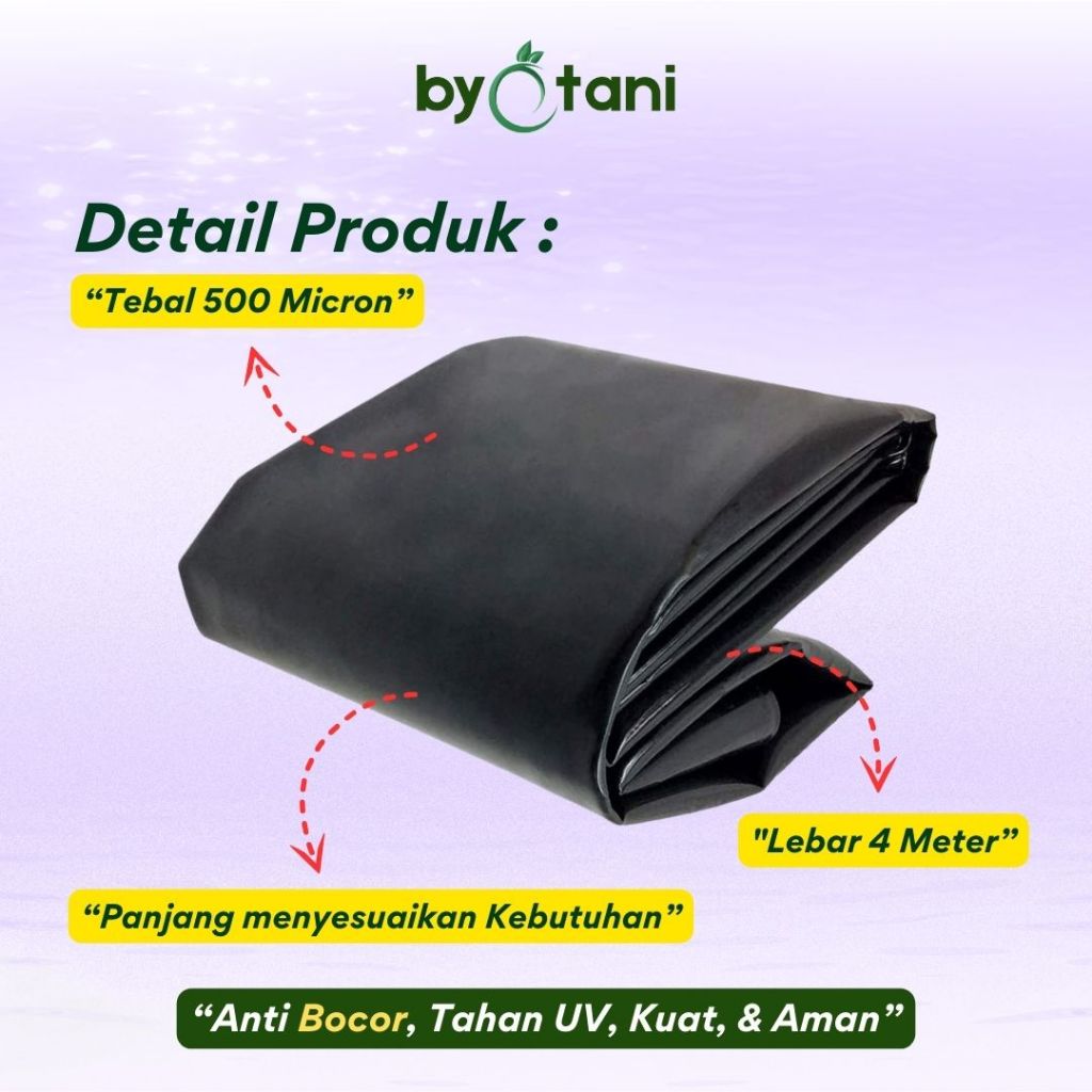 Plastik HDPE Geomembrane Tebal 500 Micron Lebar 4 Meter - Gambar 3