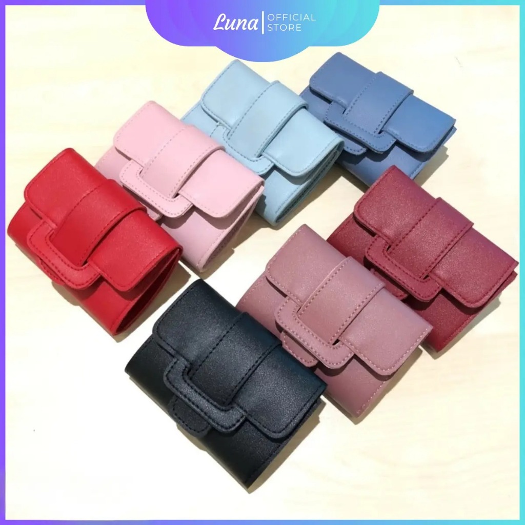 Korean Imported Folding Wallet with Strap Motif Fashion Women's Folding ...
