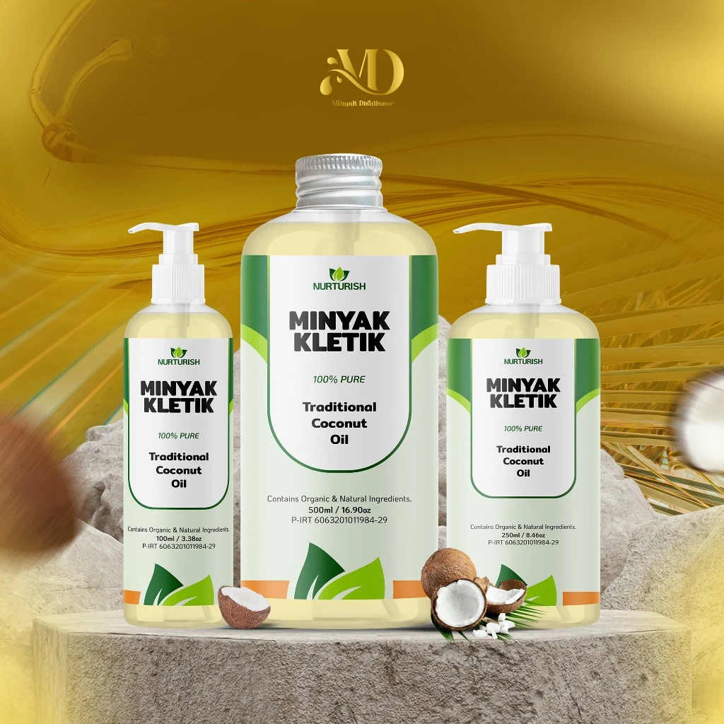 Minyak Kletik Kelapa Murni - Traditional Coconut Oil Bukan VCO - Varian 100ml 250ml 500ml - Nurturish