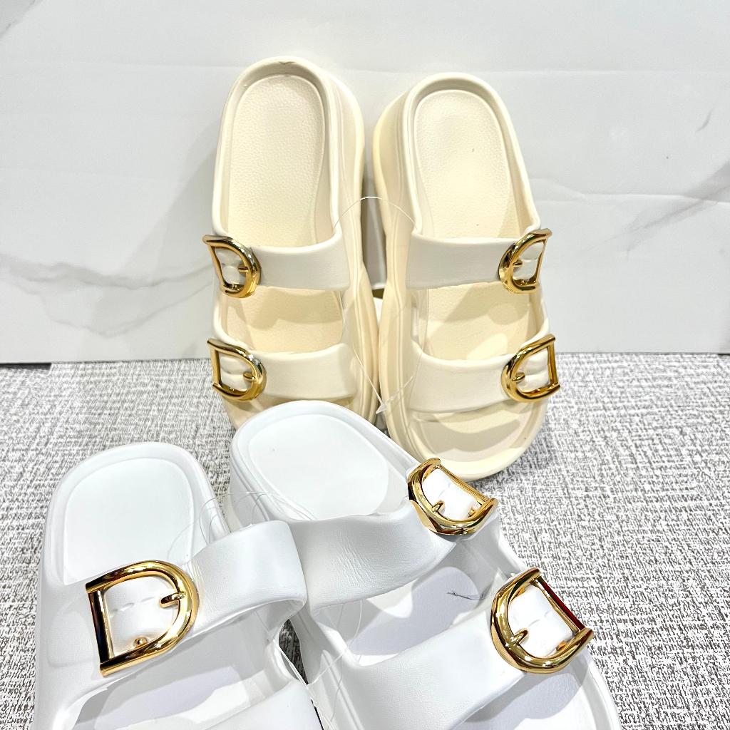 ⭐Dreamyhouse⭐ Sendal Wanita Wedges Karet Sandal Korean Style Jelly Strap Dua Bahan Tebal 518 - Gambar 2