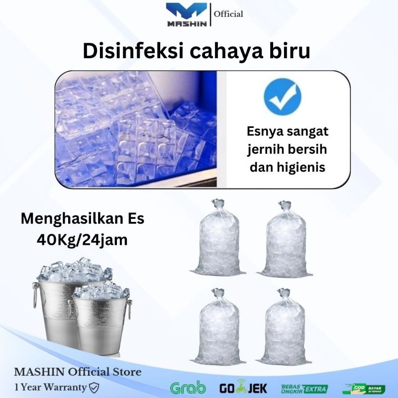 Mashin - Mesin Es Batu 40kg/24jam Ice Maker Machine - Gambar 2