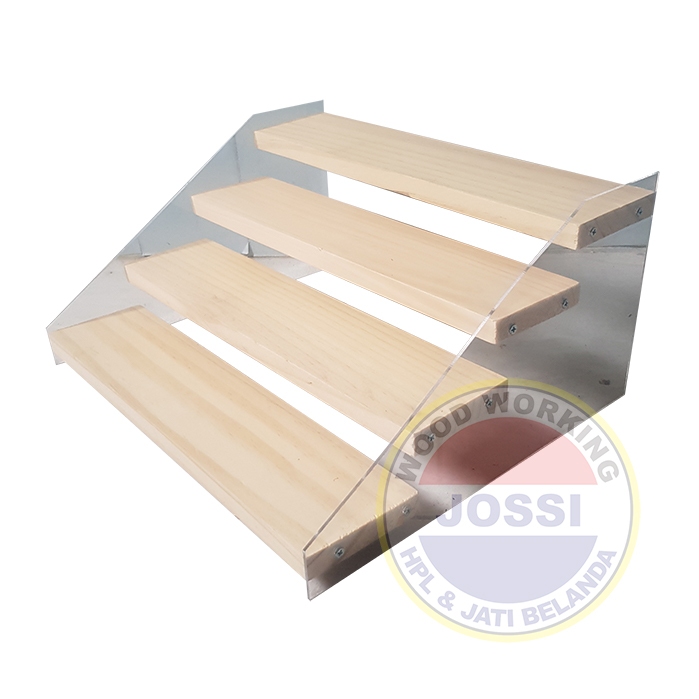 Display Rack/ Cosmetic Rack/Acrylic Stacking Rack 2,3,4 Tier Jossi Wood ...