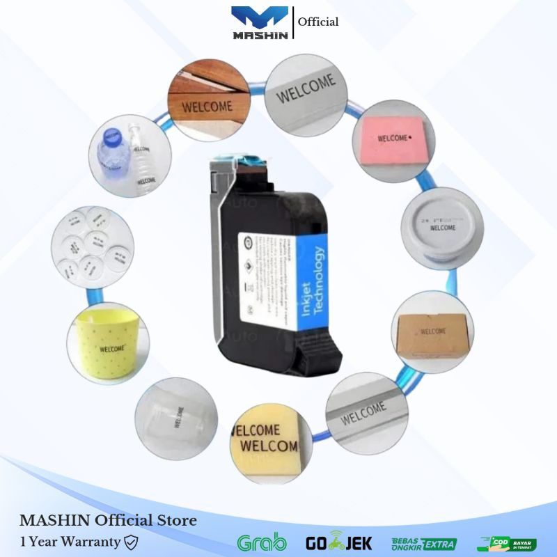 Mashin - Tinta Ink Cartridge Solvent 42ml Untuk Handheld Inkjet Printer Hitam, Putih , Biru, Merah, Kuning - Gambar 4