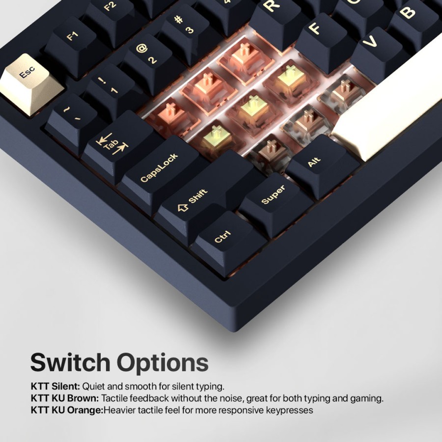 Noir Timeless82 V2 SE / Timeless 82 Wireless Mechanical Gaming Keyboard OLED TFT QMK/VIA - Gambar 2