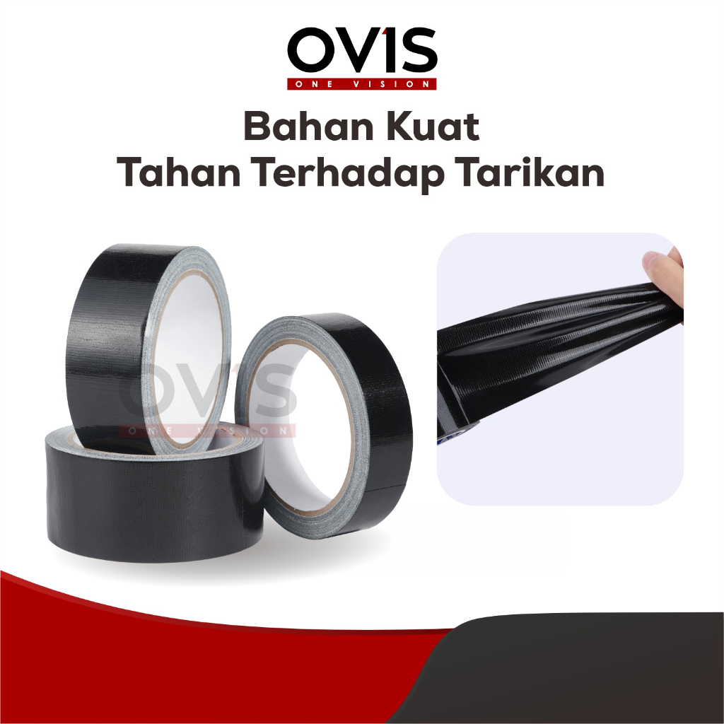 Lakban Kain Cloth Tape Isolasi Selotip Ovis 24 mm 36 mm 48 mm 12 Meter - Gambar 4