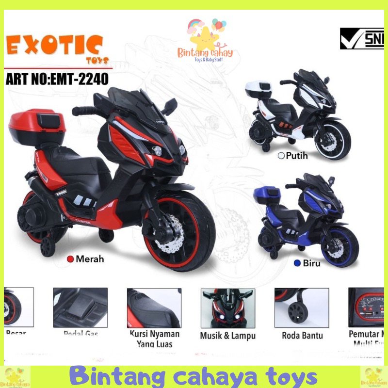 Motor Aki Anak Exotic EMT 2240 Sepeda Motor listrik ces cas an - Gambar 3
