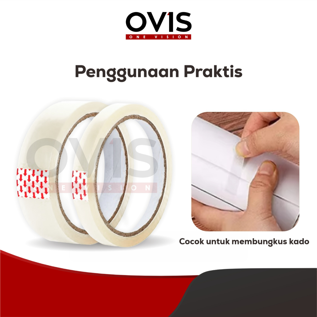 Lakban Isolasi OPP Bening 12mm 24mm 72 Yard - Gambar 4