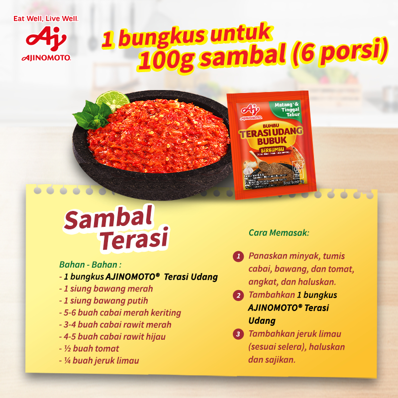 AJINOMOTO Terasi Udang Berbumbu 6G (20pcs) - Sudah Matang Tinggal Tabur - Gambar 4