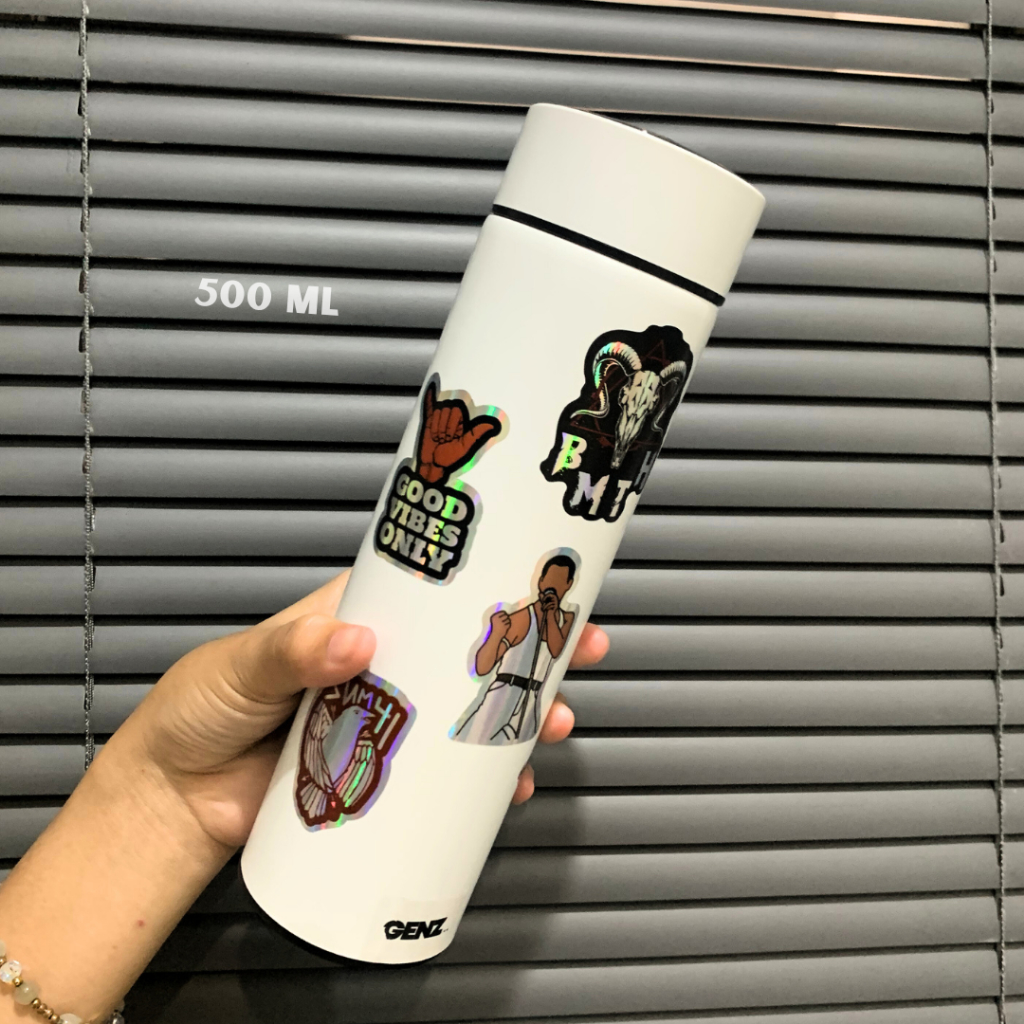 Genz Tumbler Premium Stainless Steel (PUTIH) 500Ml LED TEMPERATUR foto 2