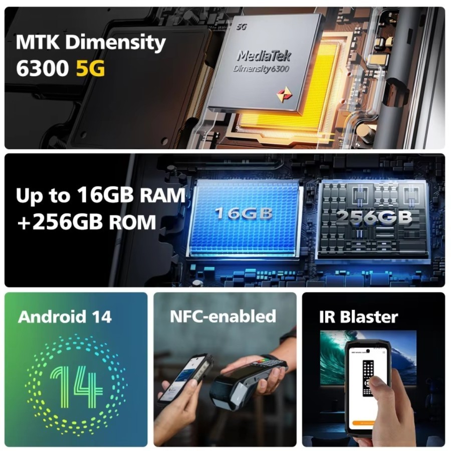 Ulefone Armor Mini 20 Pro 5G 16GB 256GB 4.7" 64MP Night Camera 6200mAh Android 14 - Gambar 2