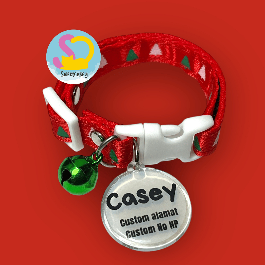 CHRISTMAS CAT NECKLACE FREE NAMA/KALUNG KUCING CUSTOM NAMA/NATAL EDITION