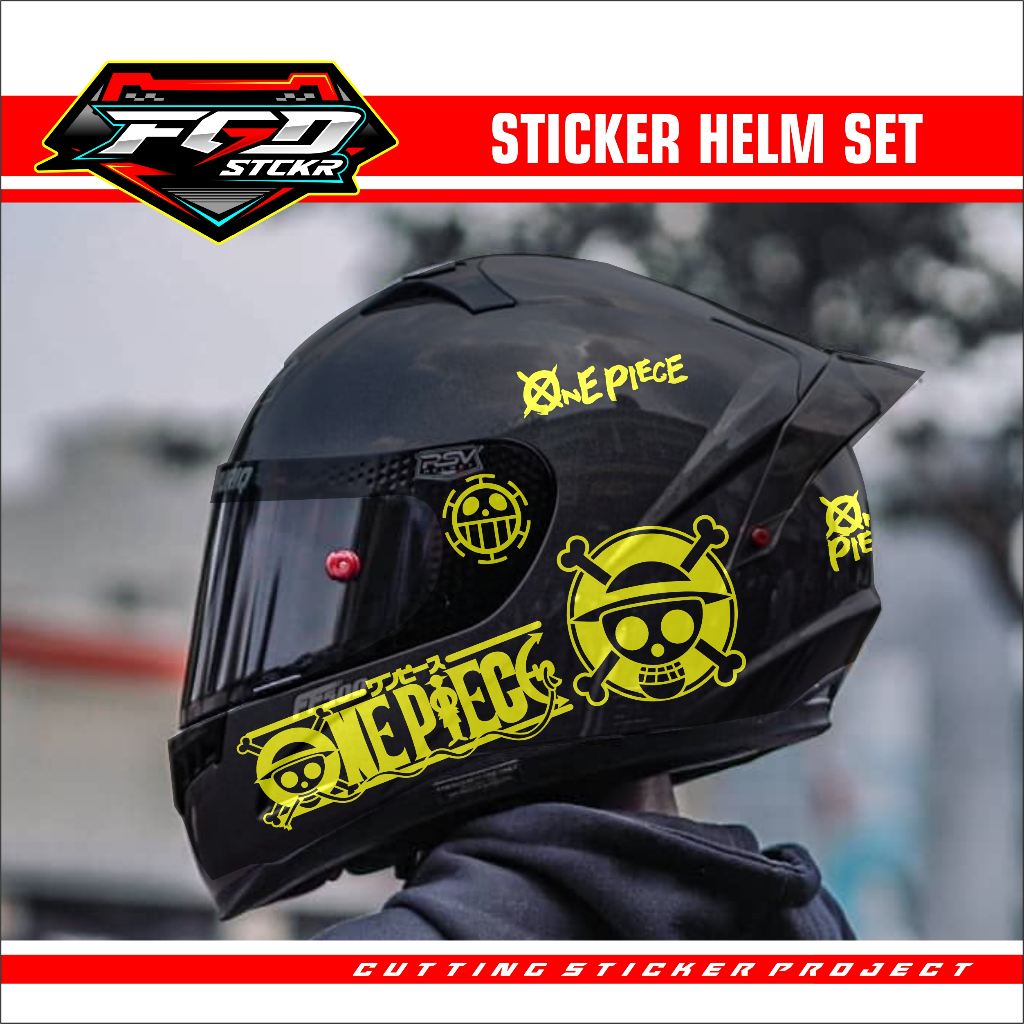 Helmet STICKER - ONE PIECE HELMET SET CUTTING STICKER Helmet Sticker ...