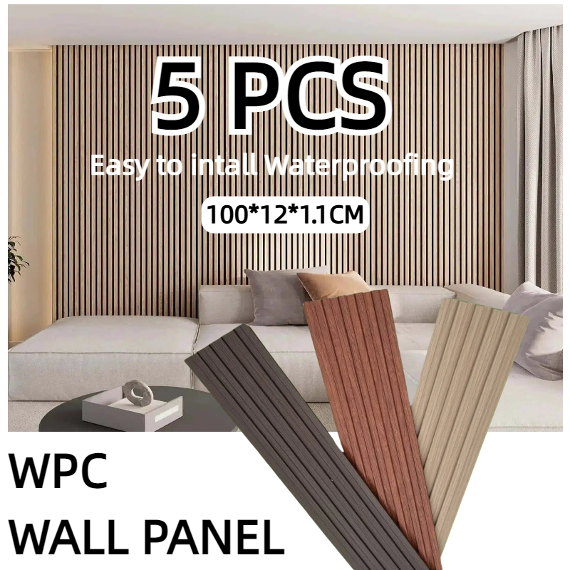 KAYU 5 PCS Wood Panel WPC / WPC Aesthetic Wood Motif Wall/ 3d Wall ...