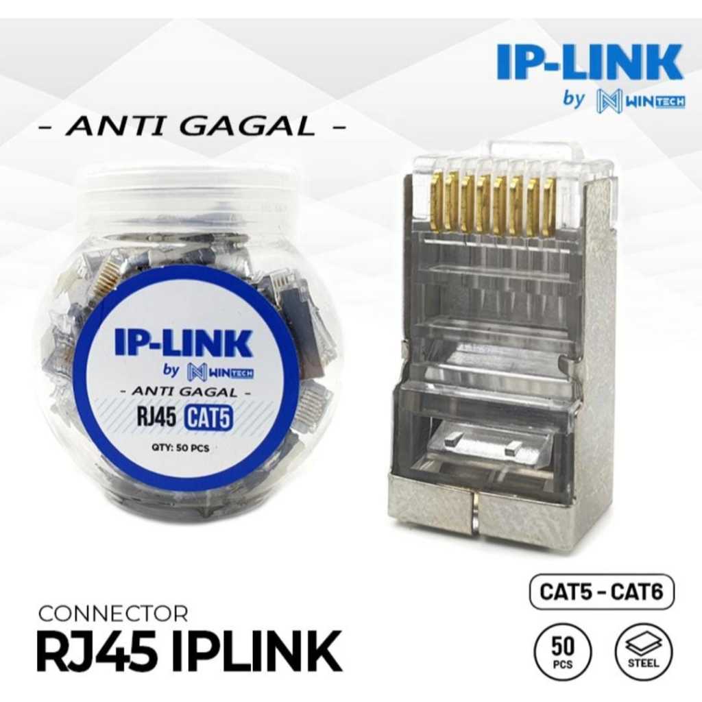 RJ45 IP-LINK CAT5 BESi (steel) ANTI-FAIL 1 price per jar contains 50 ...