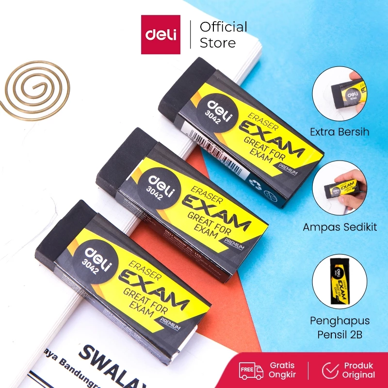 Deli Penghapus Pensil 2B Cocok untuk ujian lembut E3042