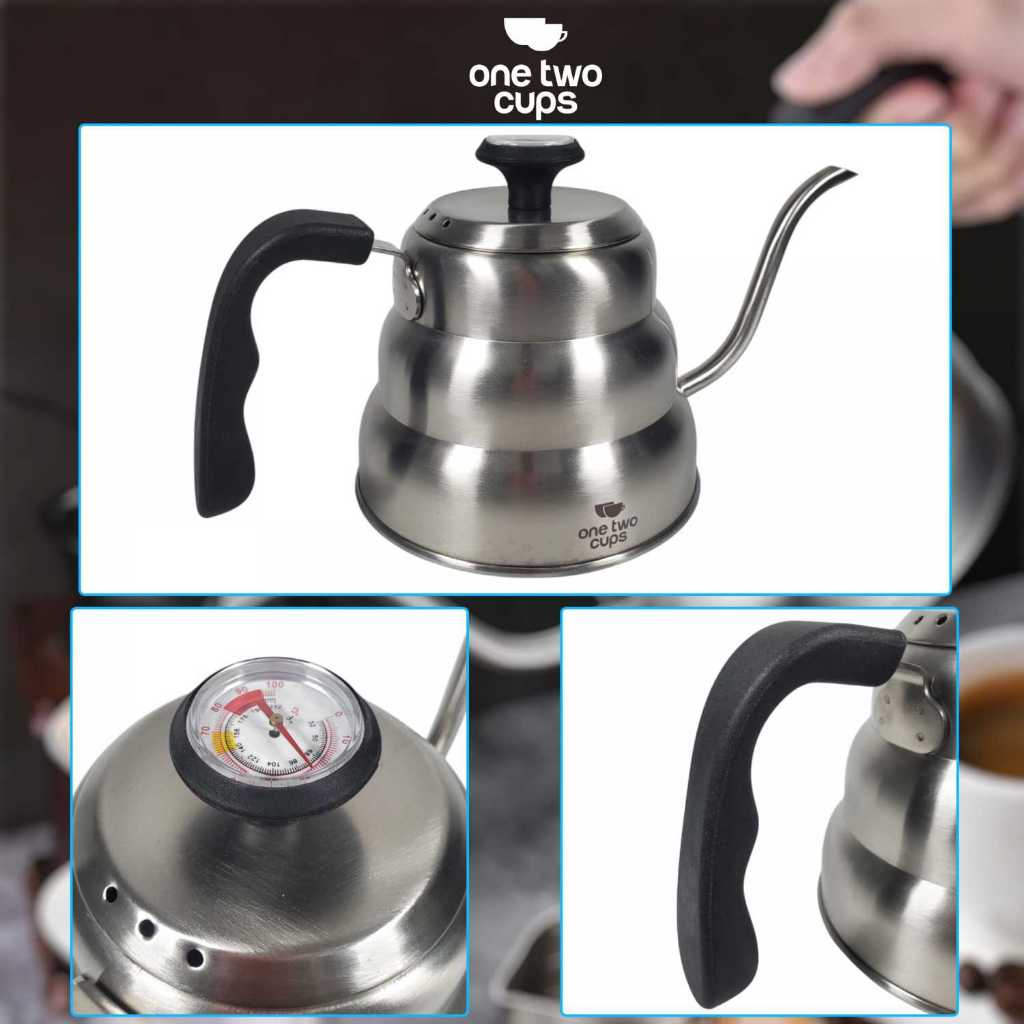 ONE TWO CUPS TEKO KOPI LEHER ANGSA GOOSENECK POUR OVER THERMOMETER - OTC201 - Gambar 2