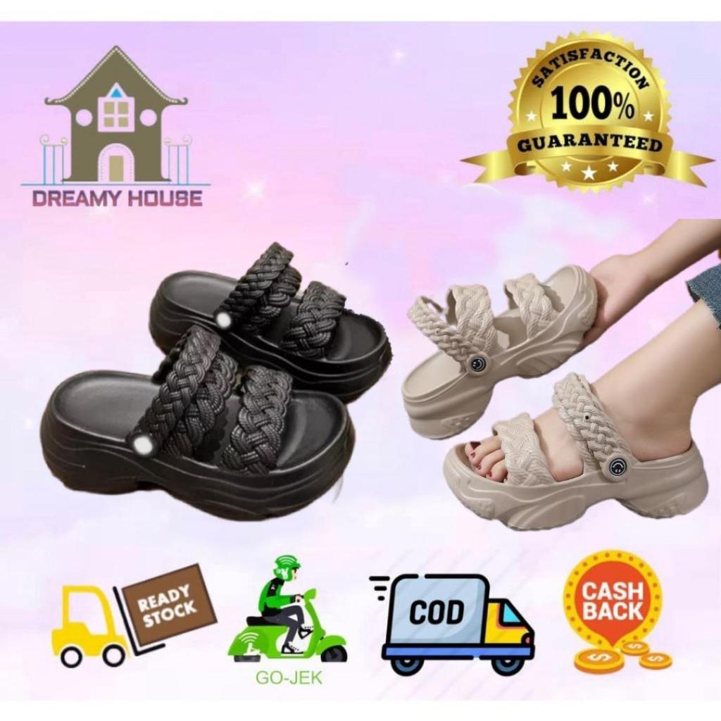 ⭐Dreamyhouse⭐ Wedges Anti Slip Sandal Selop Tali Bahan EVA Rubber Premium Sendal Casual Wanita A509