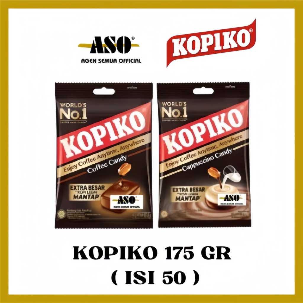 PERMEN KOPIKO kopi COFFEE CANDY - 175gr (isi 50) EXTRA BESAR PROMO !!!
