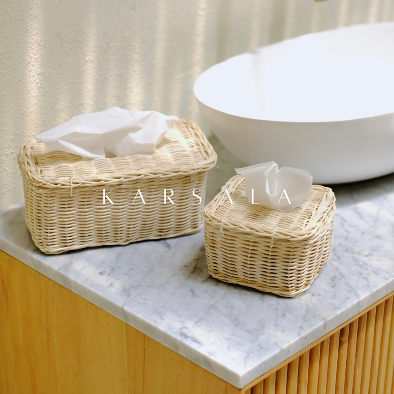 Karsala Rattan Tissue Box Rattan Woven Tissue Container Home Decor Home Living Shopee Singapore