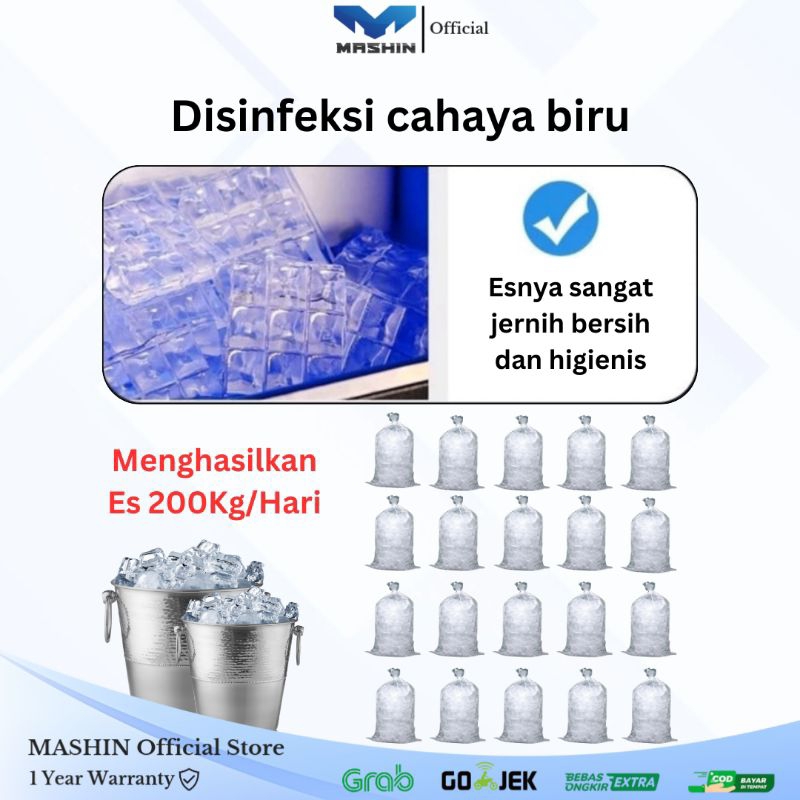 Mashin - Mesin Pembuat Es Batu 150-200kg/hari Kristal Ice Cube Maker Machine - Gambar 2