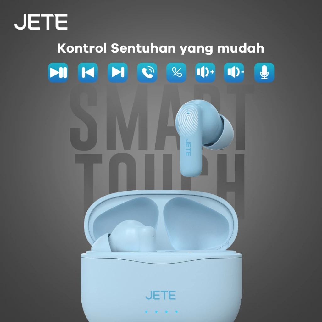 JETE CE6 TWS Earphone Bluetooth BT 5.4 13H Playtime - Garansi 2 Tahun - Gambar 3