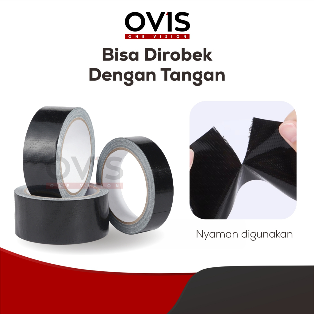 Lakban Kain Cloth Tape Isolasi Selotip Ovis 24 mm 36 mm 48 mm 12 Meter - Gambar 3