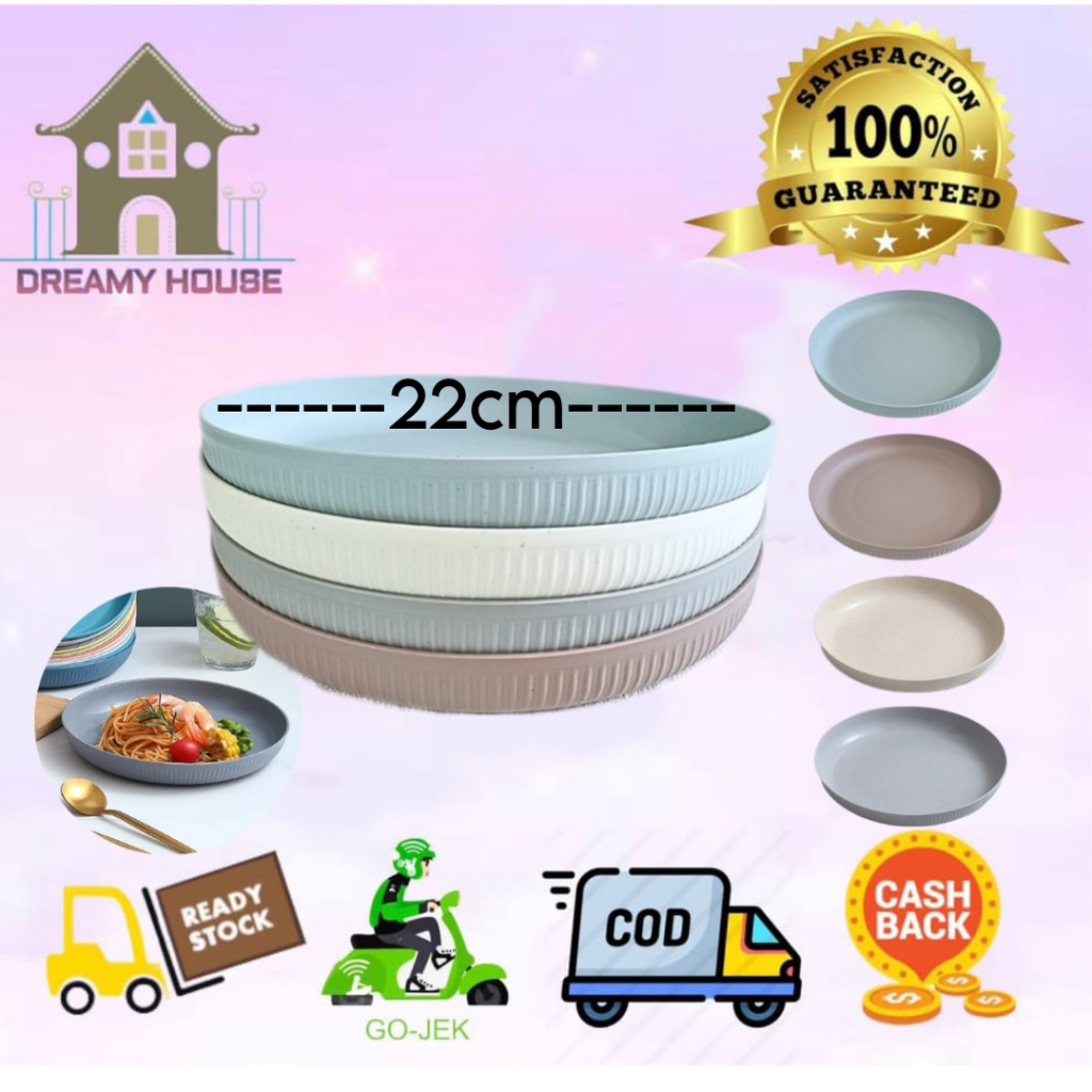 Dreamyhouse Piring Plastik Jerami BPA Free 22cm