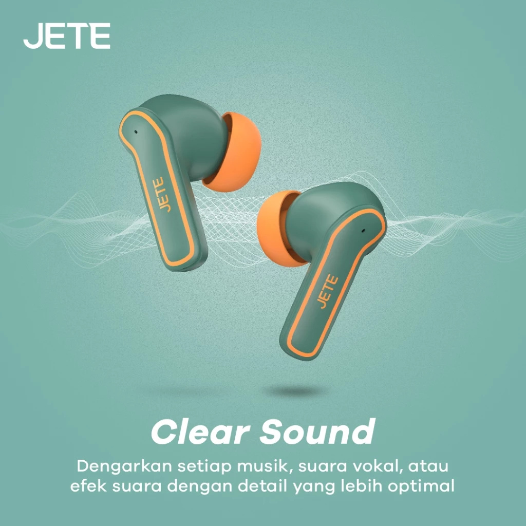 TWS Bluetooth ENC with 4 Mic JETE CS5 BT 5.3 IPX4 Playtime 20H - Garansi 2th - Gambar 4