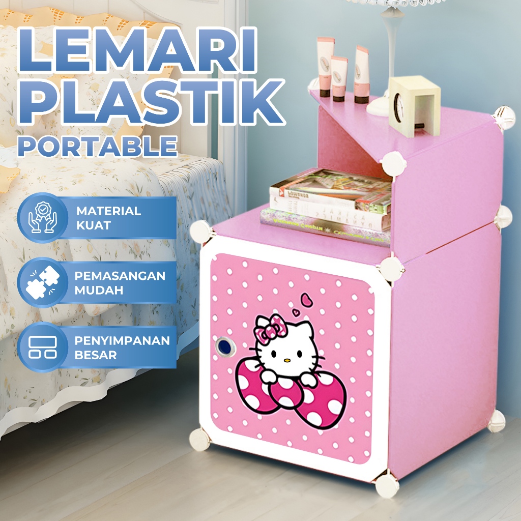 (OMG) Plastic cupboard, bedside table, bookshelf, shoe rack, 2 doors ...
