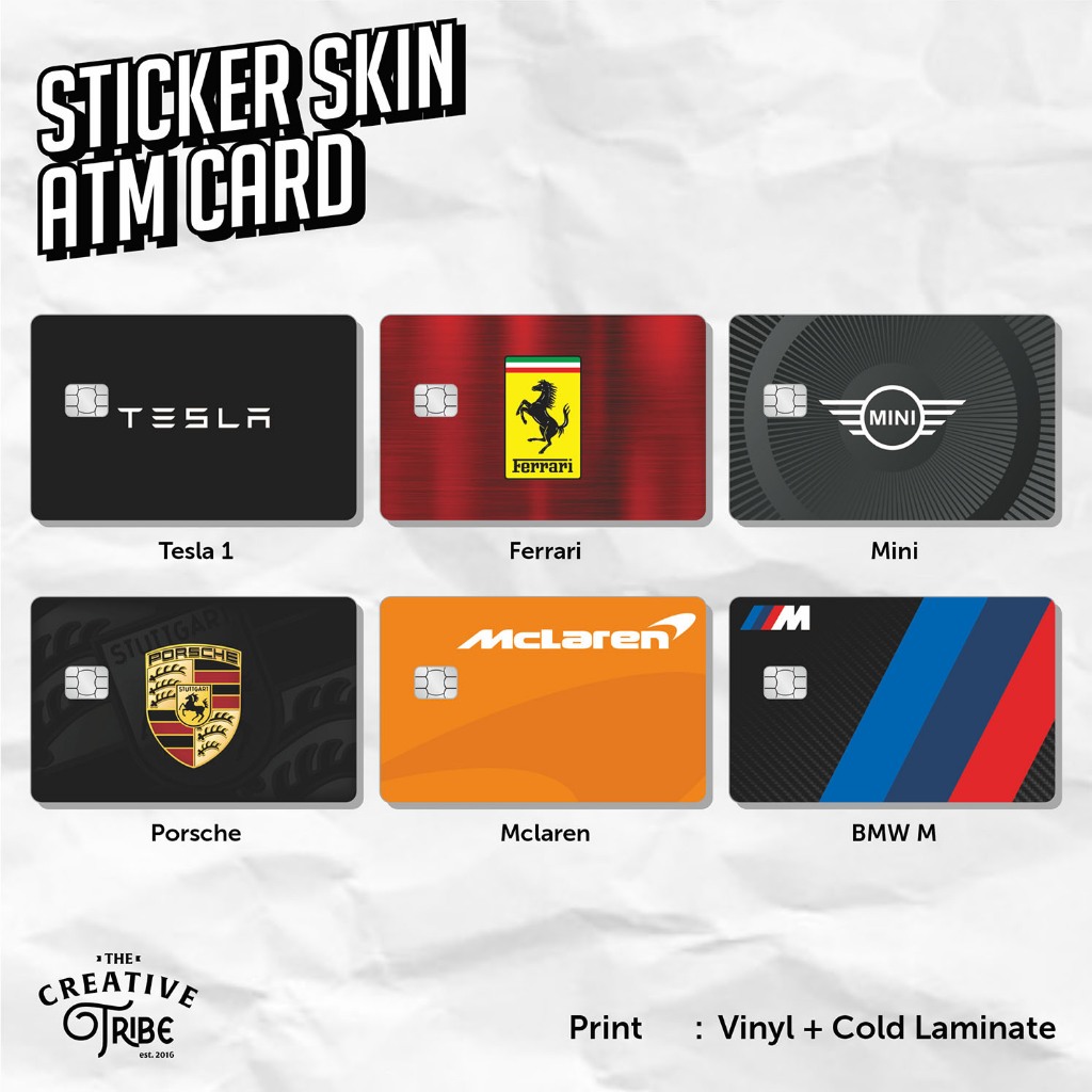 Car Brand - Sticker Skin Card - Vinyl ATM Debit Credit Emoney Flazz BMW ...