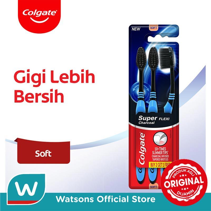 Colgate Super Flexi Charcoal Toothbrush 3's