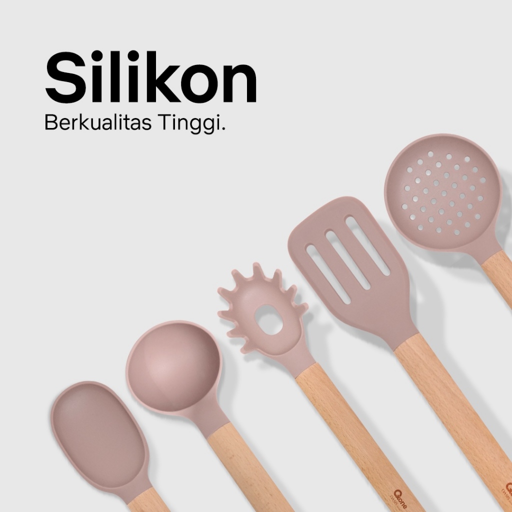 OXONE OX959 Silicone Kitchen Tools with Rotating Rack 5 in 1 - Gambar 2