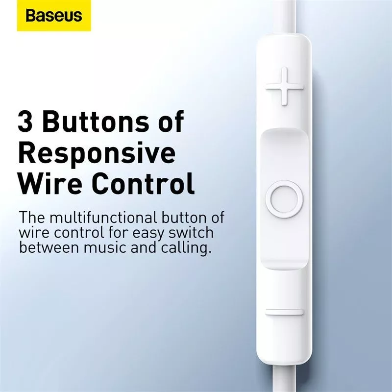 Baseus Headset Kabel H17 Audio Jack 3.5mm Encok Earphone Bass Headset Gaming - Gambar 3